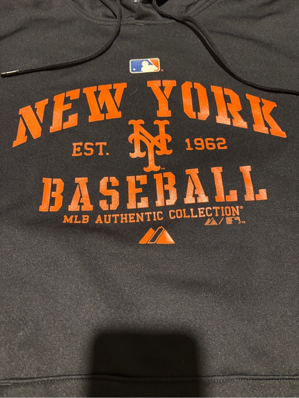 MLB New York Mets Black & Orange Hoodie Sweatshirt (L)